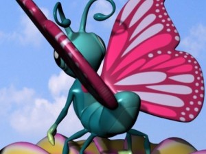 cartoon butterfly rigged 3D Model