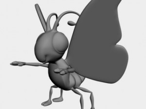 cartoon butterfly rigged 3D Model