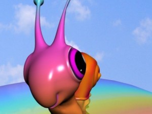 rainbow snail rigged Modello 3D