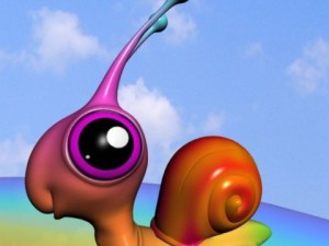 rainbow snail rigged Modello 3D
