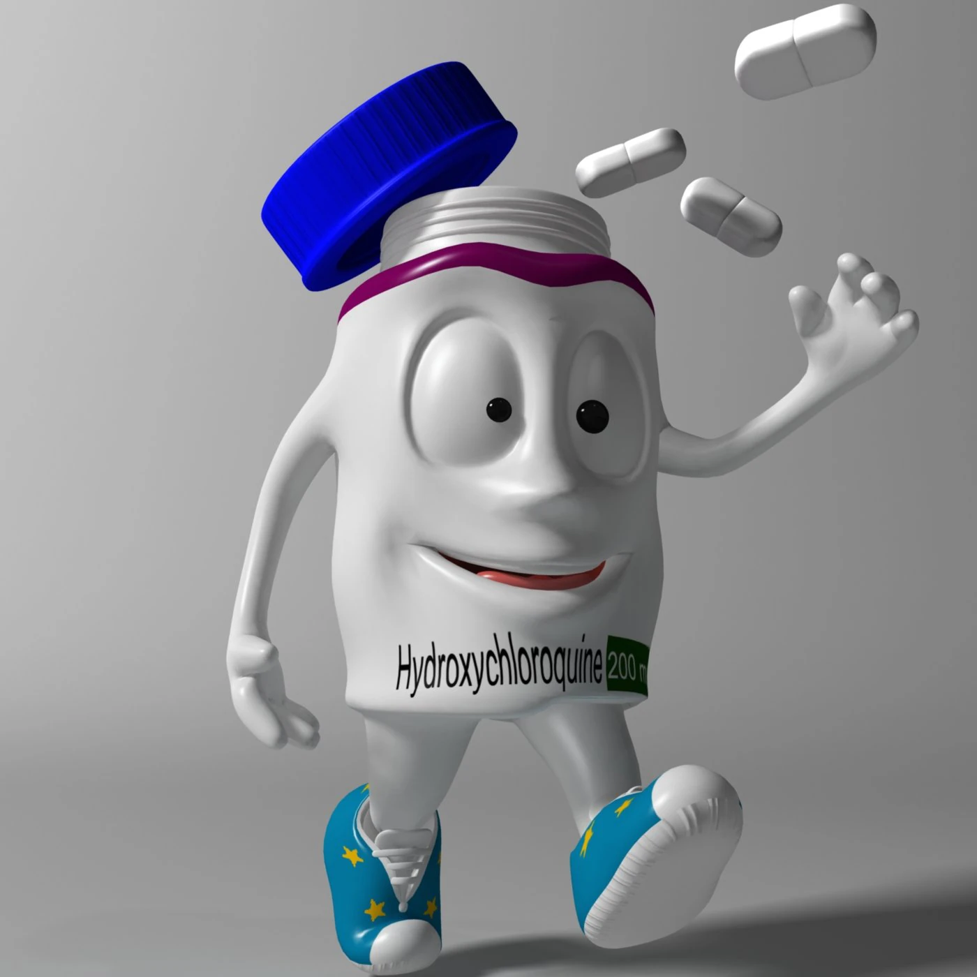 cartoon covid killer rigged and animated 3D Model .c4d .max .obj .3ds .fbx .stl .blend 