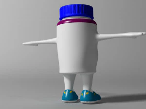 cartoon covid killer rigged and animated 3D Model