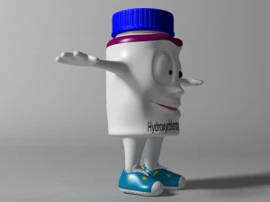 cartoon covid killer rigged and animated 3D Model