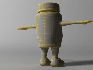 cartoon covid killer rigged and animated 3D Model
