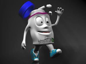 cartoon covid killer rigged and animated 3D Model