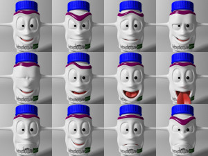 cartoon covid killer rigged and animated Modelo 3D