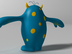 cartoon blue monster rigged 3D 모델