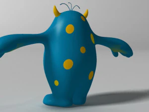 cartoon blue monster rigged 3D Model