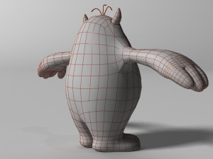 cartoon blue monster rigged 3D 모델