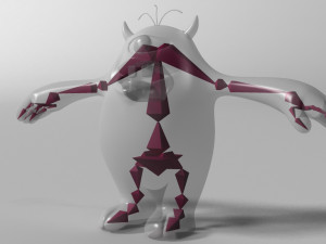 cartoon blue monster rigged 3D 모델