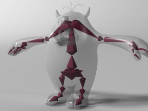cartoon blue monster rigged 3D Model
