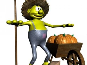 cartone animato di contadino truccato Modello 3D