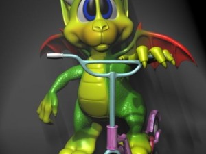 cute cartoon dragon rigged 3D मॉडल