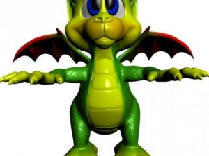 cute cartoon dragon rigged 3D मॉडल