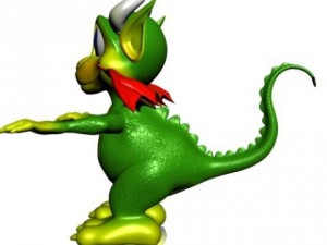 cute cartoon dragon rigged 3D मॉडल
