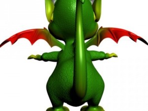 cute cartoon dragon rigged 3D मॉडल