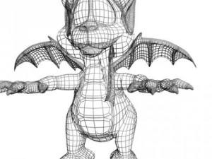 drag&atilde;o bonito dos desenhos animados manipulado Modelo 3D