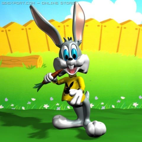 cartoon bunny rigged 3D Model .c4d .max .obj .3ds .fbx .stl .blend 