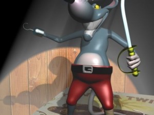 pirate rat jack sparrow rigged 3D Model