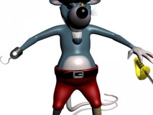 pirate rat jack sparrow rigged Model 3D