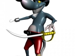 pirate rat jack sparrow rigged Model 3D