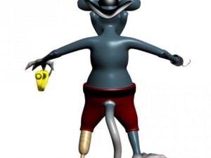 pirate rat jack sparrow rigged Model 3D