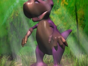 young cartoon dinosaur rigged Modelo 3D