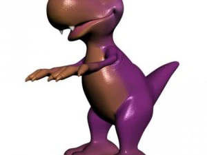 young cartoon dinosaur rigged 3D Model
