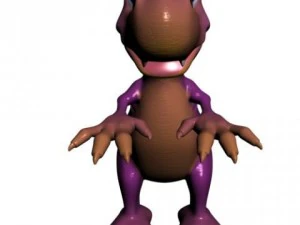 young cartoon dinosaur rigged 3D Model