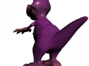 young cartoon dinosaur rigged 3D Model