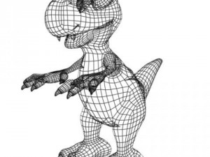 young cartoon dinosaur rigged 3D Модель
