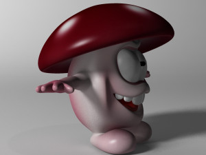 cartoon mushroom character rigged and animated 3D Model