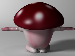 cartoon mushroom character rigged and animated 3D Model
