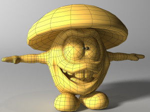 cartoon mushroom character rigged and animated 3D Model
