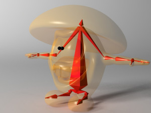 cartoon mushroom character rigged and animated 3D Model