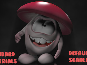 cartoon mushroom character rigged and animated 3D Model