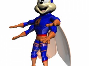 supercigale cartoon character rigged Model 3D