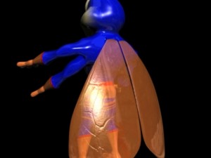 supercigale cartoon character rigged Model 3D