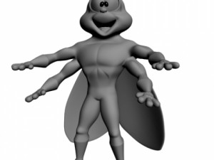 supercigale cartoon character rigged Model 3D