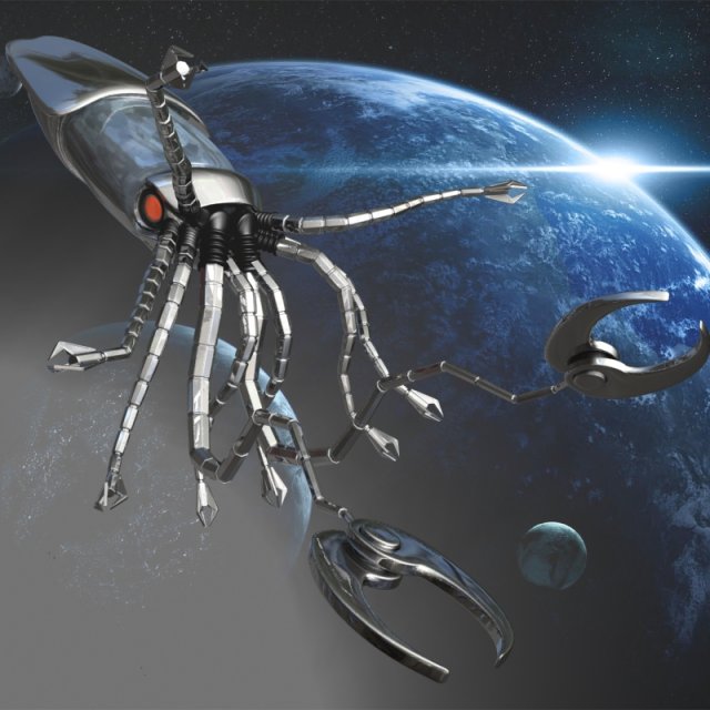 robot squid rigged 3D मॉडल .c4d .max .obj .3ds .fbx .stl .blend 