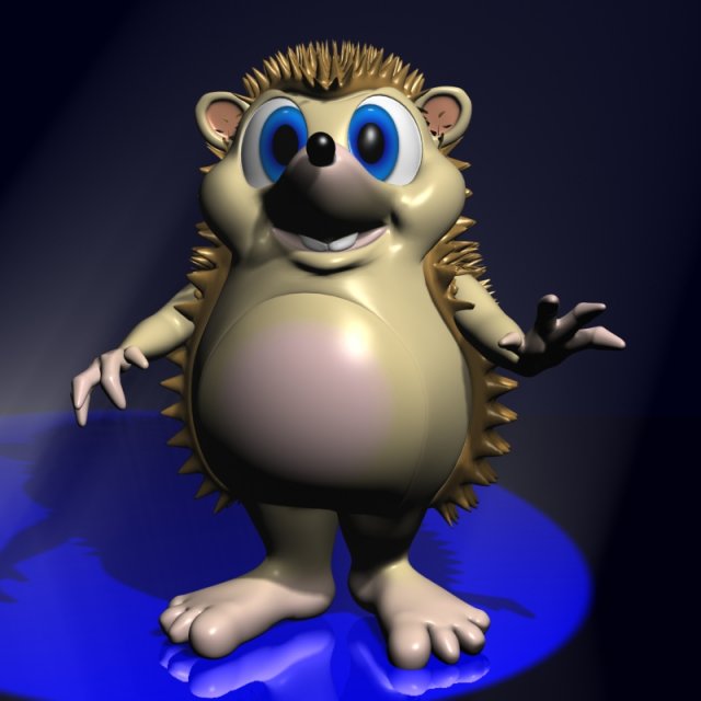 cartoon hedgehog rigged Modello 3D .c4d .max .obj .3ds .fbx .stl .blend 