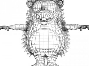 cartoon hedgehog rigged Modello 3D