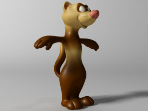 cartoon ferret rigged Modelo 3D