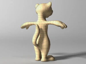 cartoon ferret rigged 3D Model