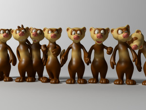 cartoon ferret rigged Modelo 3D