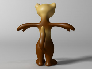 cartoon ferret rigged Modelo 3D
