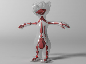 cartoon ferret rigged Modelo 3D
