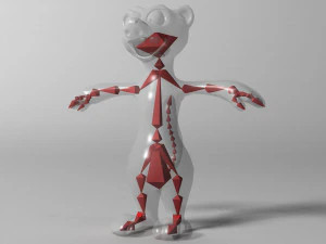 cartoon ferret rigged 3D Model