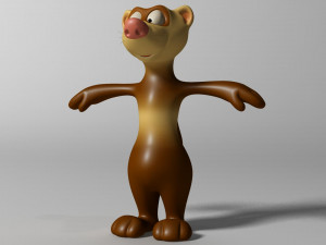 cartoon ferret rigged Modelo 3D