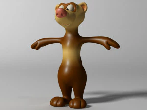 cartoon ferret rigged 3D Model